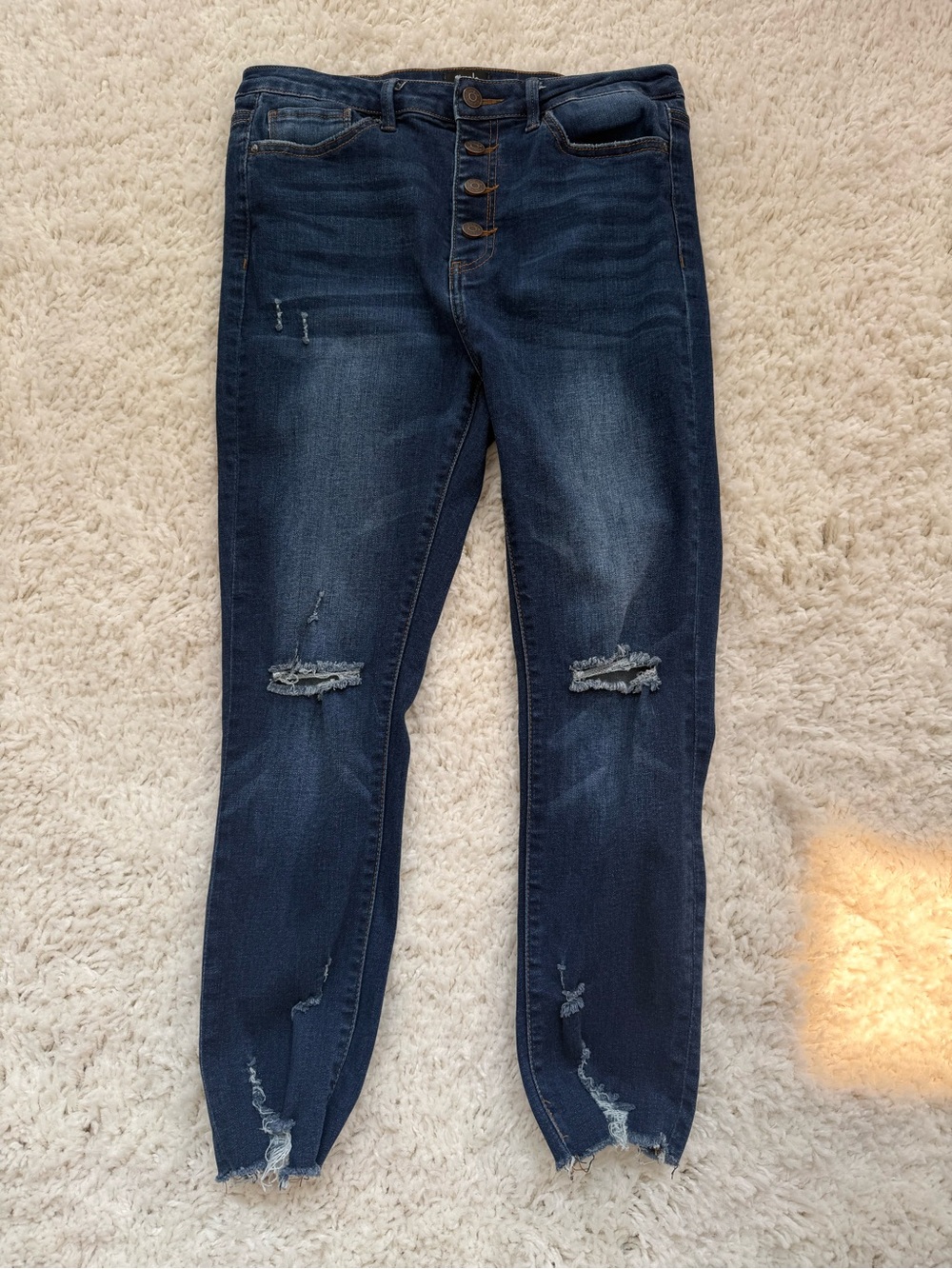 Simple Society Dark Wash Button Fly Stretch Jeans Size 29